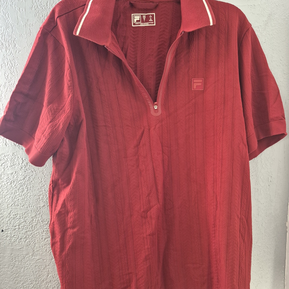 Fila Men's Polo Shirt in Deep Red